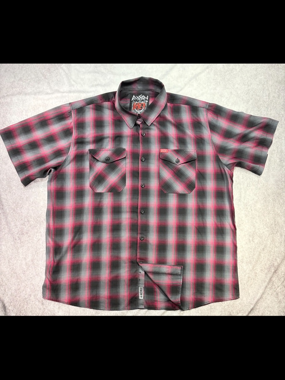 Dixxon Flannel Co Slayer S/S Black Gray Red Plaid Perfect Condition Size 3XL SS
